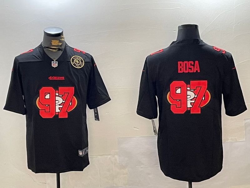 Men San Francisco 49ers #97 Bosa Black Fashion 2024 Nike Limited NFL Jersey style 5